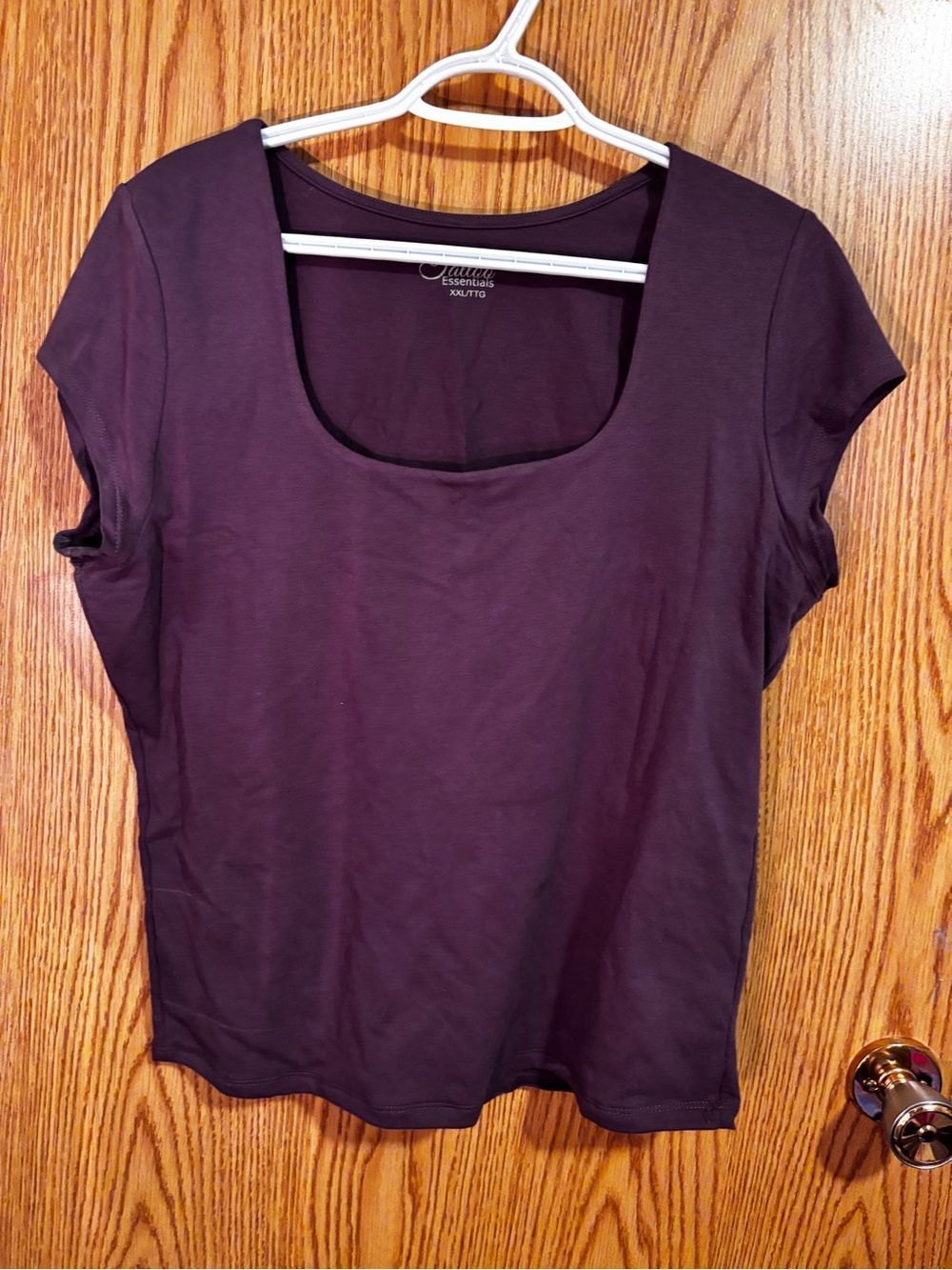 Eclipse Short Sleeve Scoop Neck Top — Plum